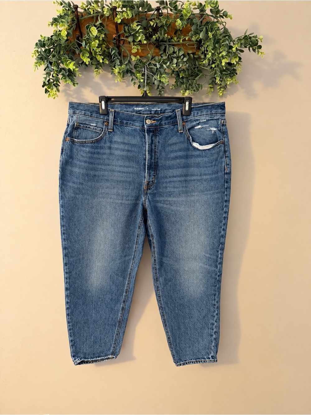 Old Navy High Rise Slouchy Taper Jeans Size 18 Medium Wash